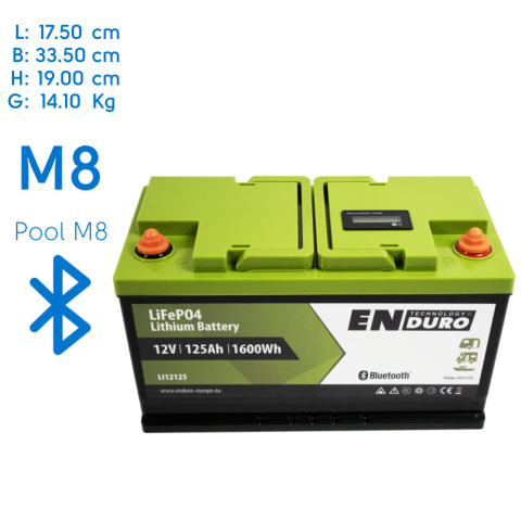 BBAtechniek artnr. 9822 - 12V 125Ah 1600Wh LI12125 Lithium accu (1x)