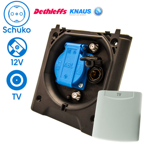 BBAtechniek artnr. 45003 - Voortent aansluiting CEE 230V  / TV / 12V (1x)