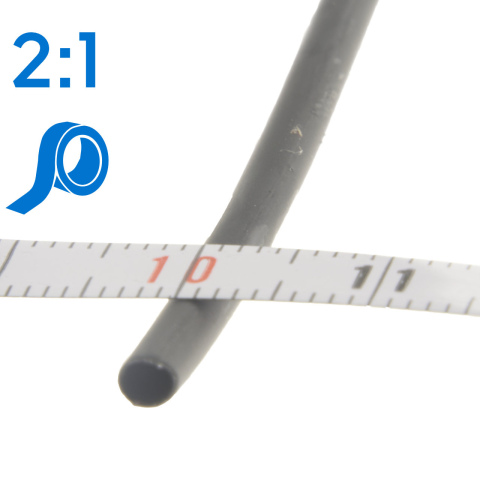 BBAtechniek artnr. 15430 -  Krimpkous 2.4-1.2mm zwart 2:1 (5m rol)