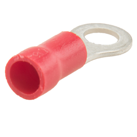 BBAtechniek artnr. 10947 - Kabelschoen ring M4 Ø4.3mm rood (100x)