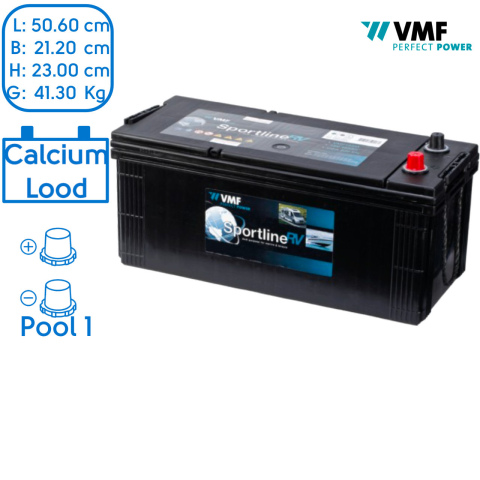 BBAtechniek artnr. 37022 - 12V 165A VMF Sportline semi-tractie accu (1x)