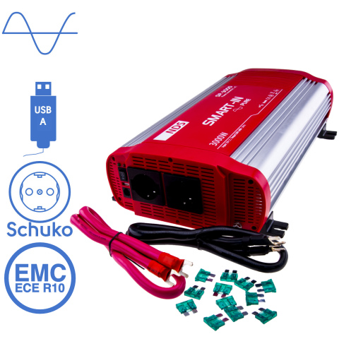 BBAtechniek artnr. 57038 - NDS SP-3000 inverter 12V 3000W USB uitgang (1x)