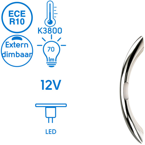 BBAtechniek artnr. 65529 - Apulië Deur- instaphandvat LED 12V 3W (1x)
