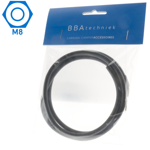 BBAtechniek artnr. 8923 - 10mm2 accu kabel flexibel zwart 1x M8 (1m)