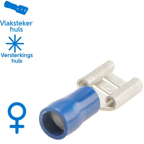 BBAtechniek artnr. 11386 - Vlakstekerhuls 8.0x0.8mm* blauw (1000x)
