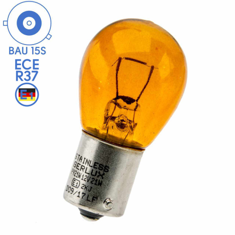 BBAtechniek artnr. 16465 - BAU15S 12V 21W BS581 lamp oranje (10x)