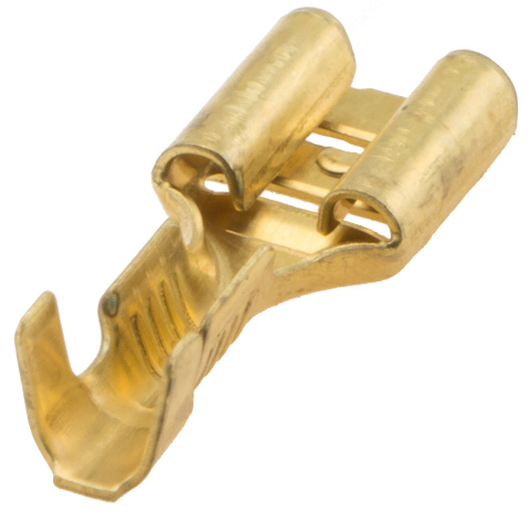 BBAtechniek artnr. 12049 - Vlakstekerhuls messing 6.3 0.5 -1.5mm² (1000x)