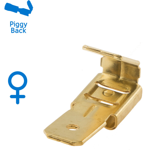 BBAtechniek artnr. 12180 - Vlakstekerhuls 6.3x0.8mm ongeïsoleerd (100x)
