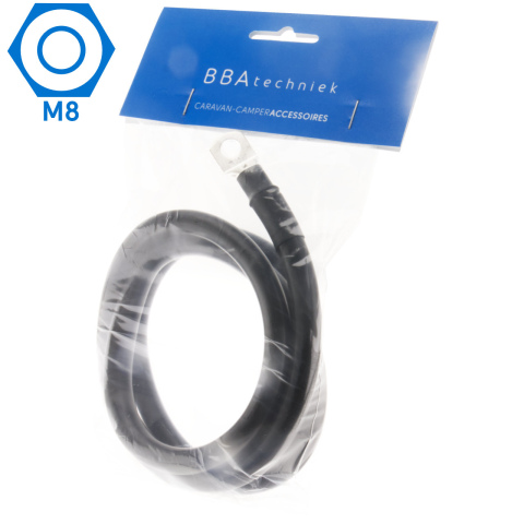 35mm2 accu kabel flexibel zwart M8 (1m)
