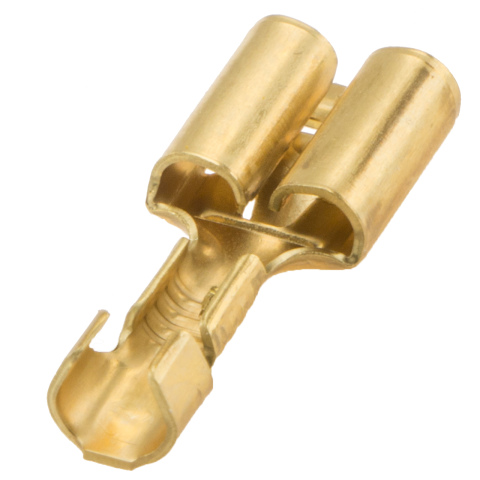 BBAtechniek artnr. 12078 - Vlakstekerhuls messing 6.3 0.5 -1.5mm² (100x)