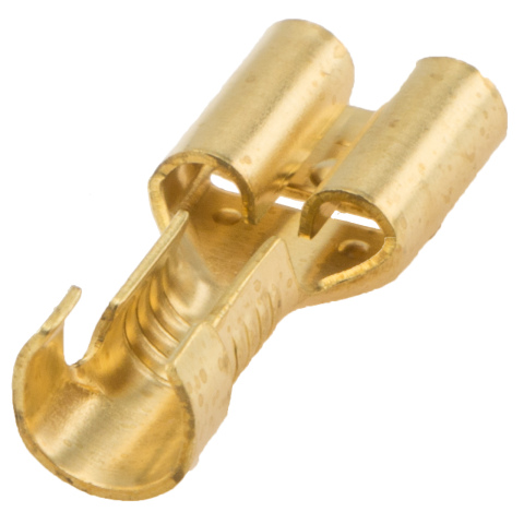 BBAtechniek artnr. 12051 - Vlakstekerhuls messing 6.3 1.5 -2.5mm² (100x)