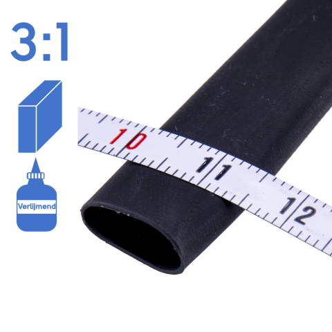 Krimpkous 9-3mm zwart 3:1 verlijmend (3m box)