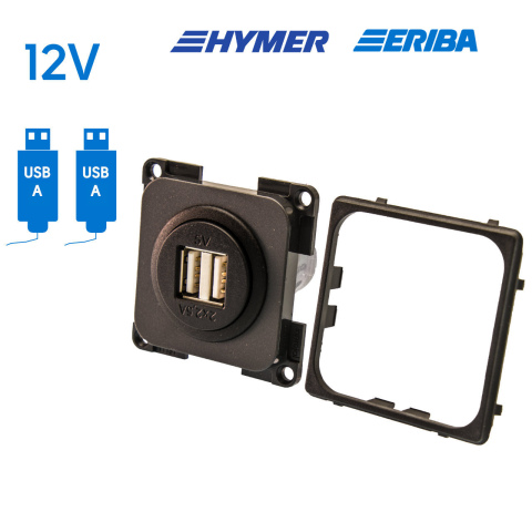 USB-A contactdoos 2x 2.5A lei-grijs S20.000 (1x)