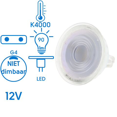 BBAtechniek artnr. 43204 - LED spot MR16 G4 12V 35W 50mmø (1x)