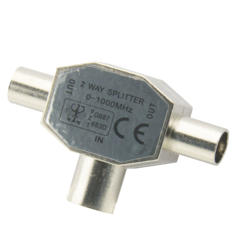 BBAtechniek artnr. 27041 - Splitter - verdeler metaal 2-weg zonder DC (1x)