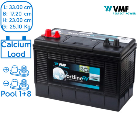 BBAtechniek artnr. 37003 - 12V 105Ah VMF Sportline semi-tractie accu (1x)