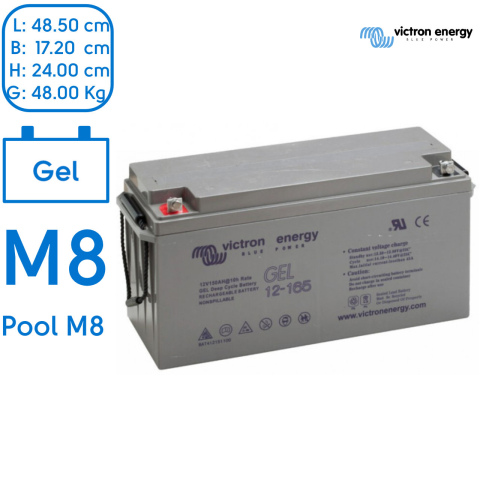BBAtechniek artnr. 90062 - Victron Gel accu 12V 165Ah M8 (1x)