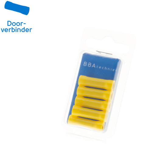 BBAtechniek artnr. 16999 - Doorverbinder Ø6.6mm geel (5x)