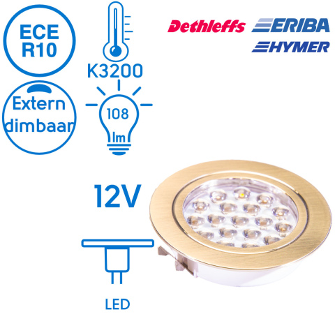 BBAtechniek artnr. 65506 - Ancona LED inbouwspot 1.5W 3200K 108lm 12V (1)