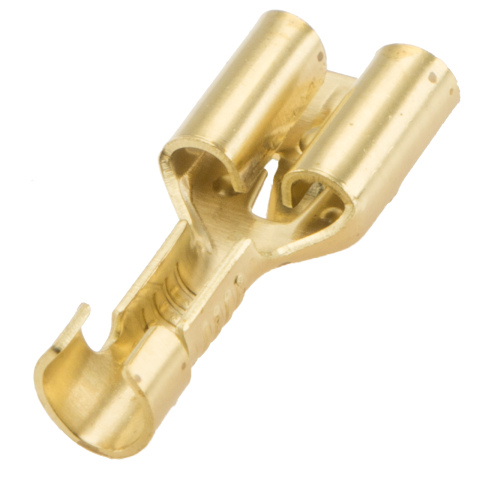 Vlakstekerhuls messing 6.3 0.5-1.5mm² (100x)