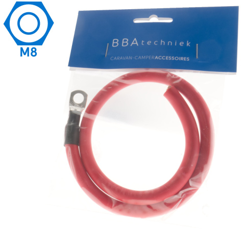 BBAtechniek artnr. 8932 - 25mm2 accu kabel flexibel rood 1x M8 (0.5m)
