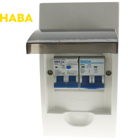 Zekeringkast 16A + dubbelpolige aardlek 30mA (1x)