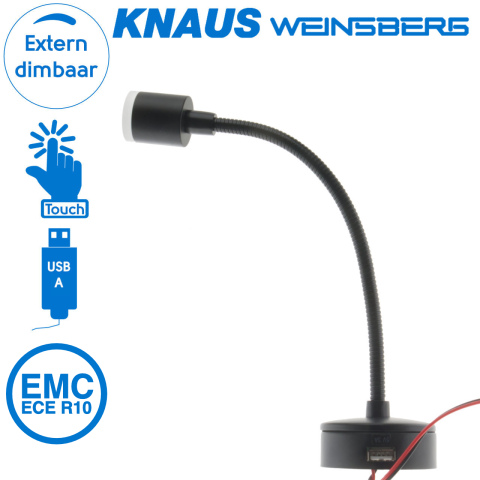 BBAtechniek artnr. 45151 - Black Swan LED 12V 2W USB 3A 148lm 4000K (1x)