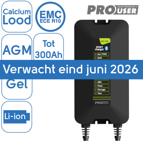 BBAtechniek artnr. 9839 - 12V 15Ah Pro-User intelligente acculader IBC15(1x)