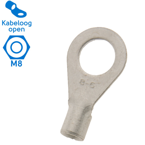 BBAtechniek artnr. 17659 - 4-6mm² M8 open kabeloog (25x)
