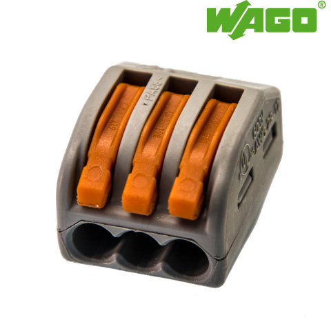 BBAtechniek artnr. 27045 - Wago verbindingsklem 3-voudig 0.5-2.5mm2  (50x) 