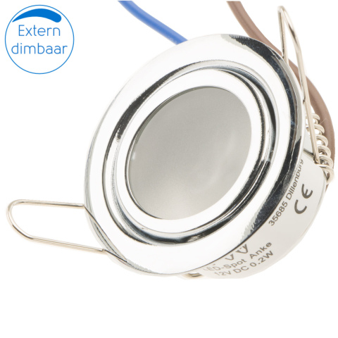 BBAtechniek artnr. 20190 - Dometic LED spot Anke chroom 12V 0.2W matglas (1x)
