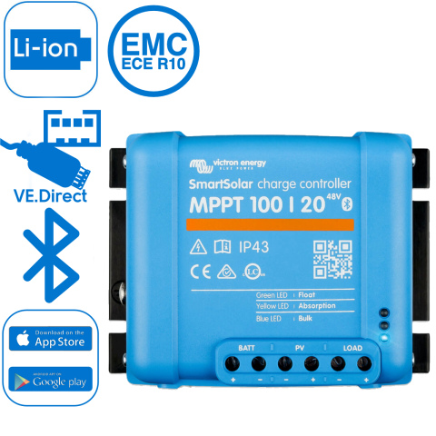 Victron Smart Solar MPPT 100/20A 12/24/48V (1x)