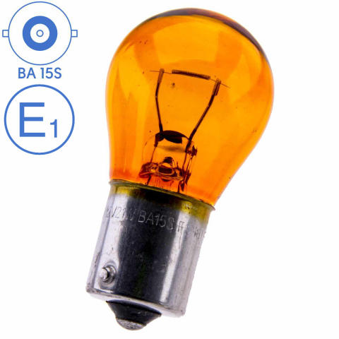 BBAtechniek artnr. 16405 - BA15S 12V 21W BS382Y lamp oranje (10x)