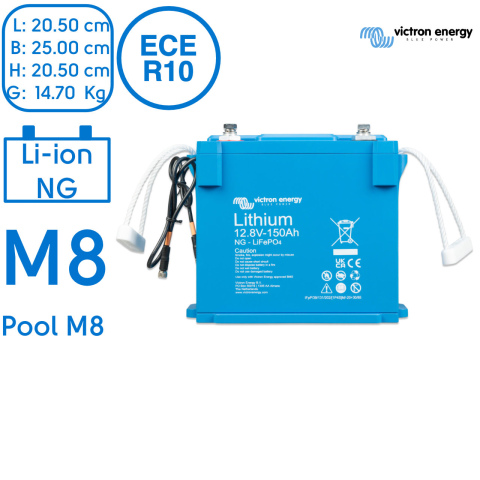 BBAtechniek artnr. 90049 - LiFePO4 accu 12.8V 150Ah NG M8 (1x)