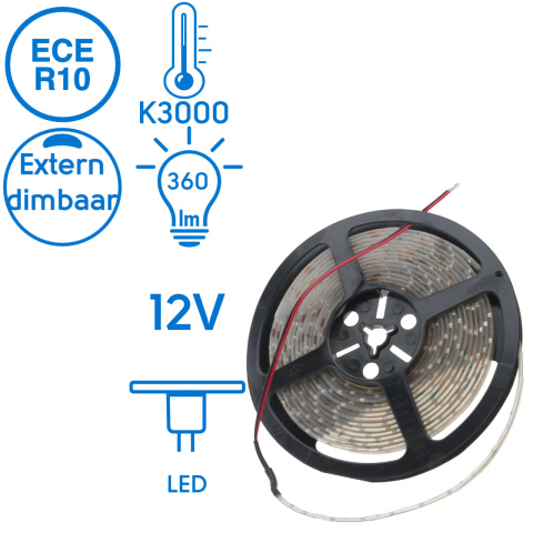 BBAtechniek artnr. 65510 - Abruzzen LED strip 12V 4.8W 3000K 360lm (5m)