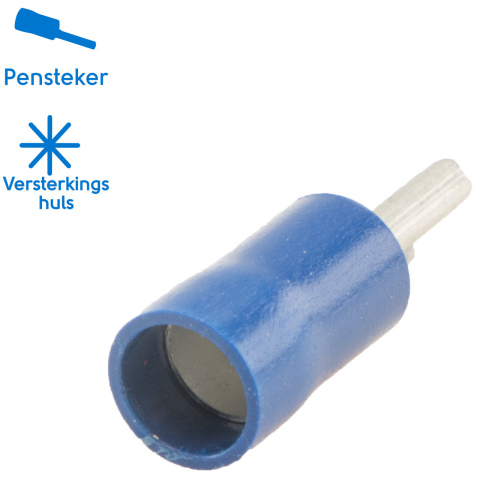 BBAtechniek artnr. 11220 - Kabelschoen pensteker 10mm* Ø1.9mm blauw  (100x)