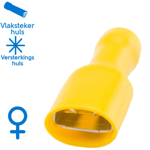 BBAtechniek artnr. 11441 - Vlakstekerhuls 9.4x1.2mm* geel (50x)