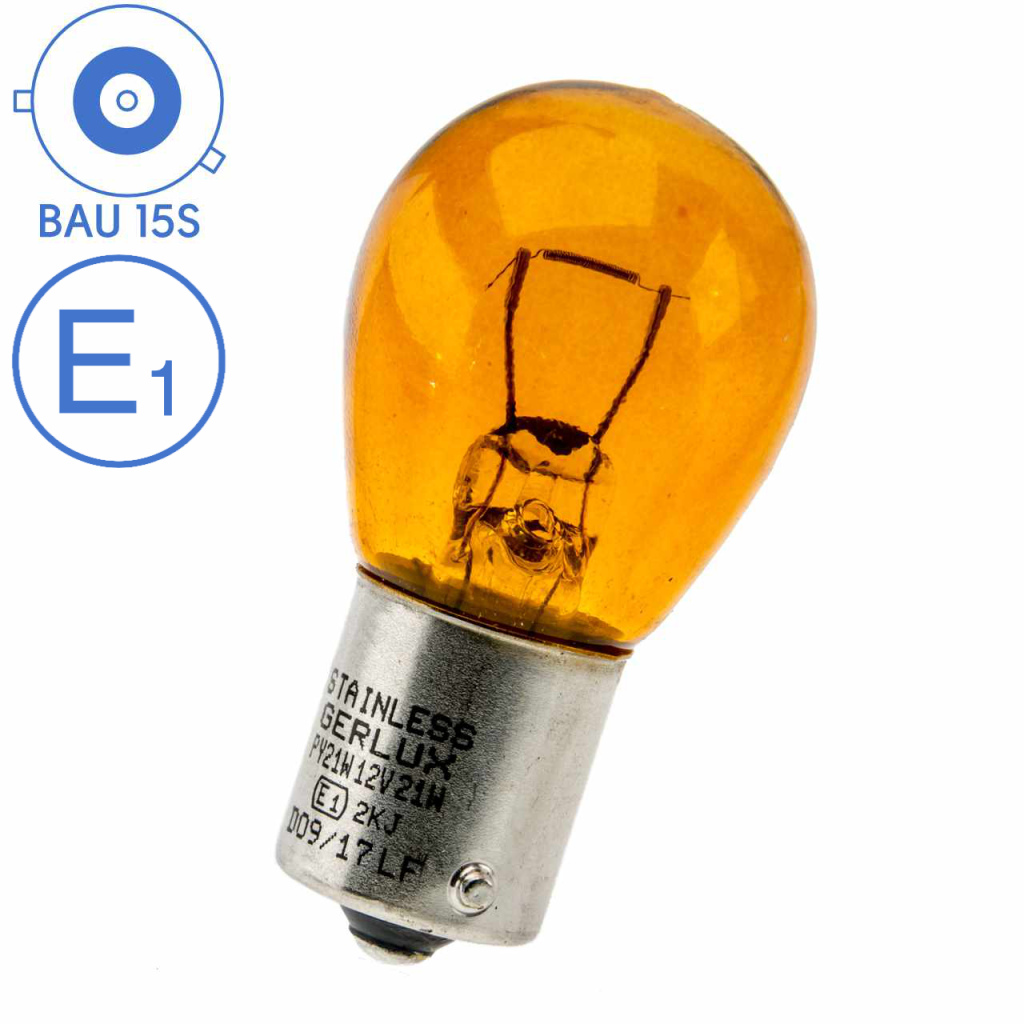 BBAtechniek - BAU15S 12V 21W BS581 lamp oranje (10x)