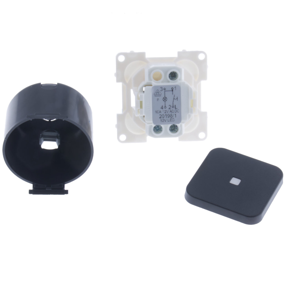 BBAtechniek - S 30.000 controleschakelaar 12V zwart (1x)