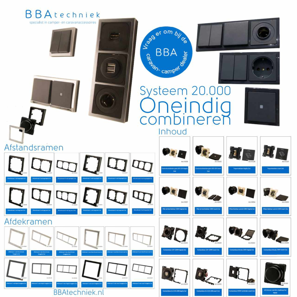 BBAtechniek - Controleschakelaar LED 230V zwart S20.000 (1X)