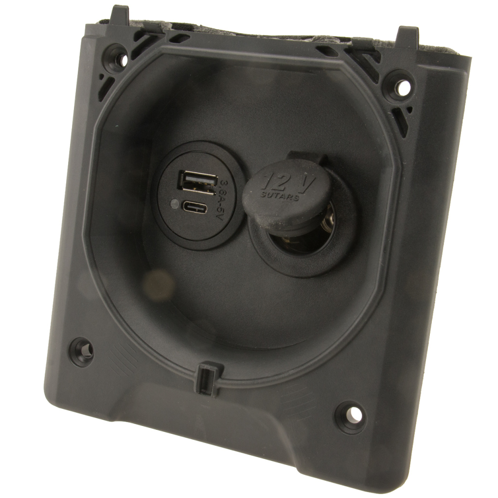 BBAtechniek - USB-A 1x 2.5A USB-C 1x + 12V 16A licht grijs (1x)