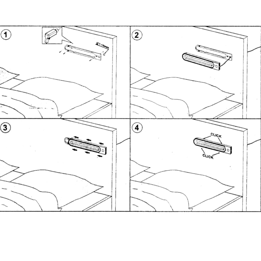 BBAtechniek - Bolonga B LED wandlamp 12V 3W zwart 2x 1A USB (1x)