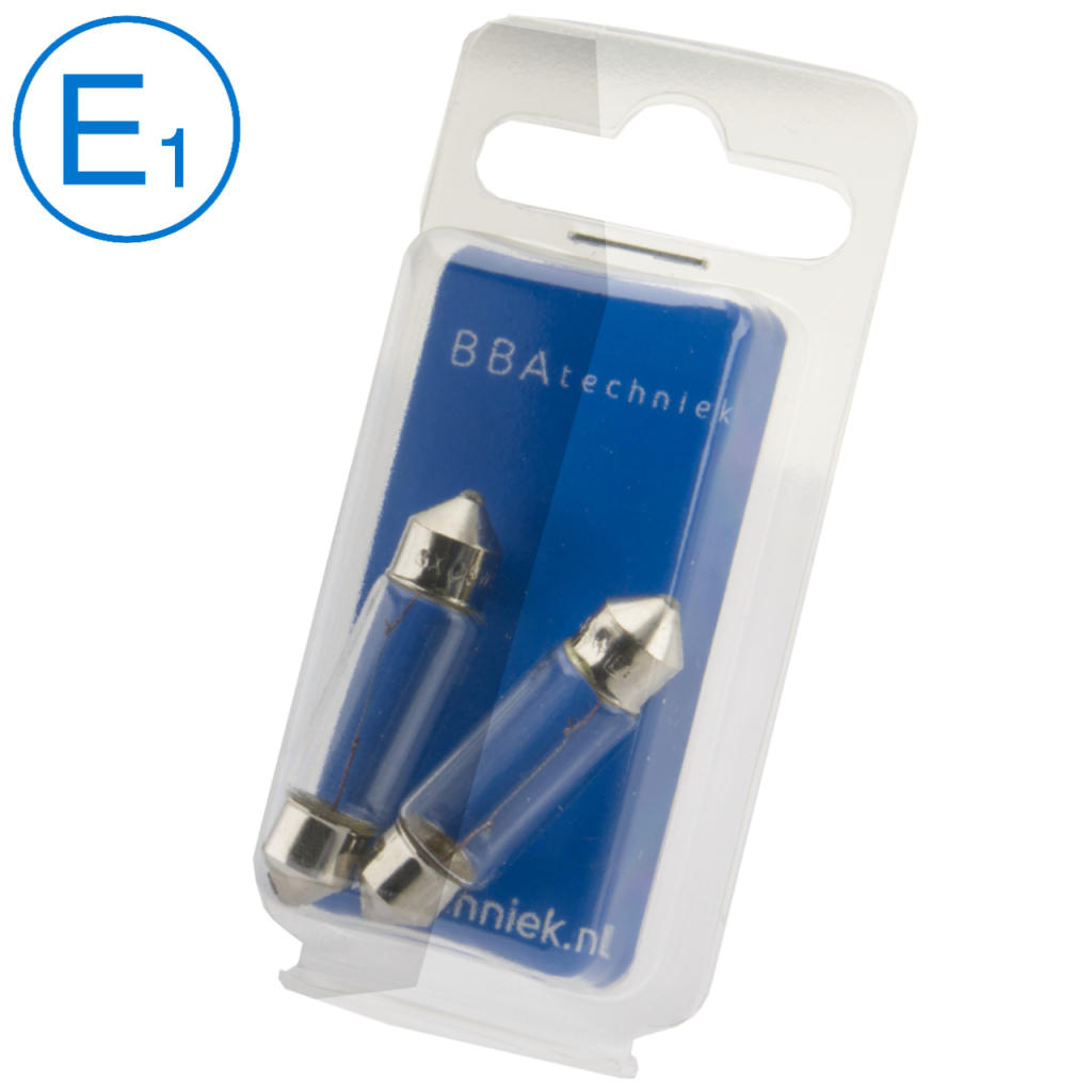 BBAtechniek - 12V 5W BS239 buislamp SV8.5-8 helder (2x)