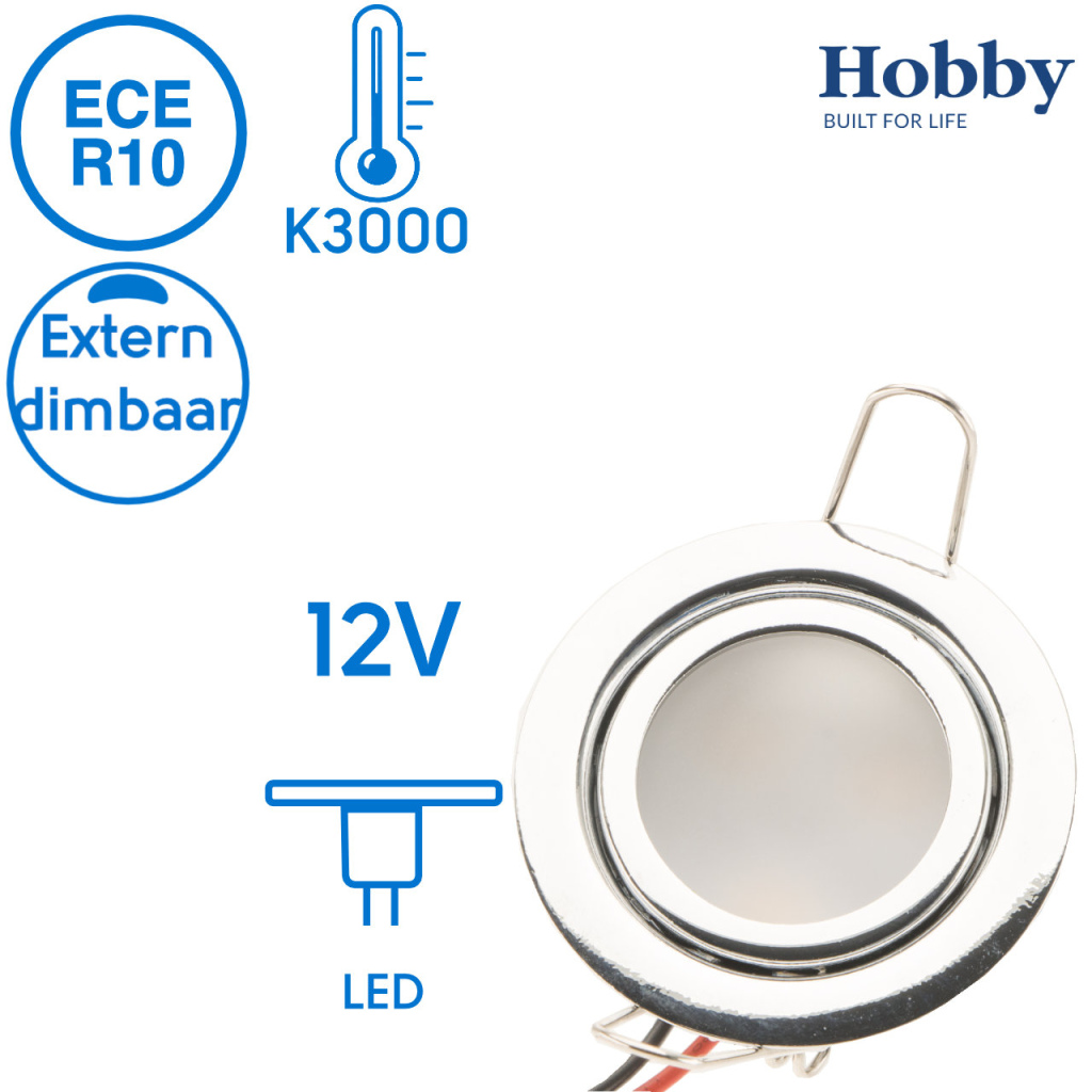BBAtechniek - Dometic LED spot Pierre 12V 1.5W chroom (1x)