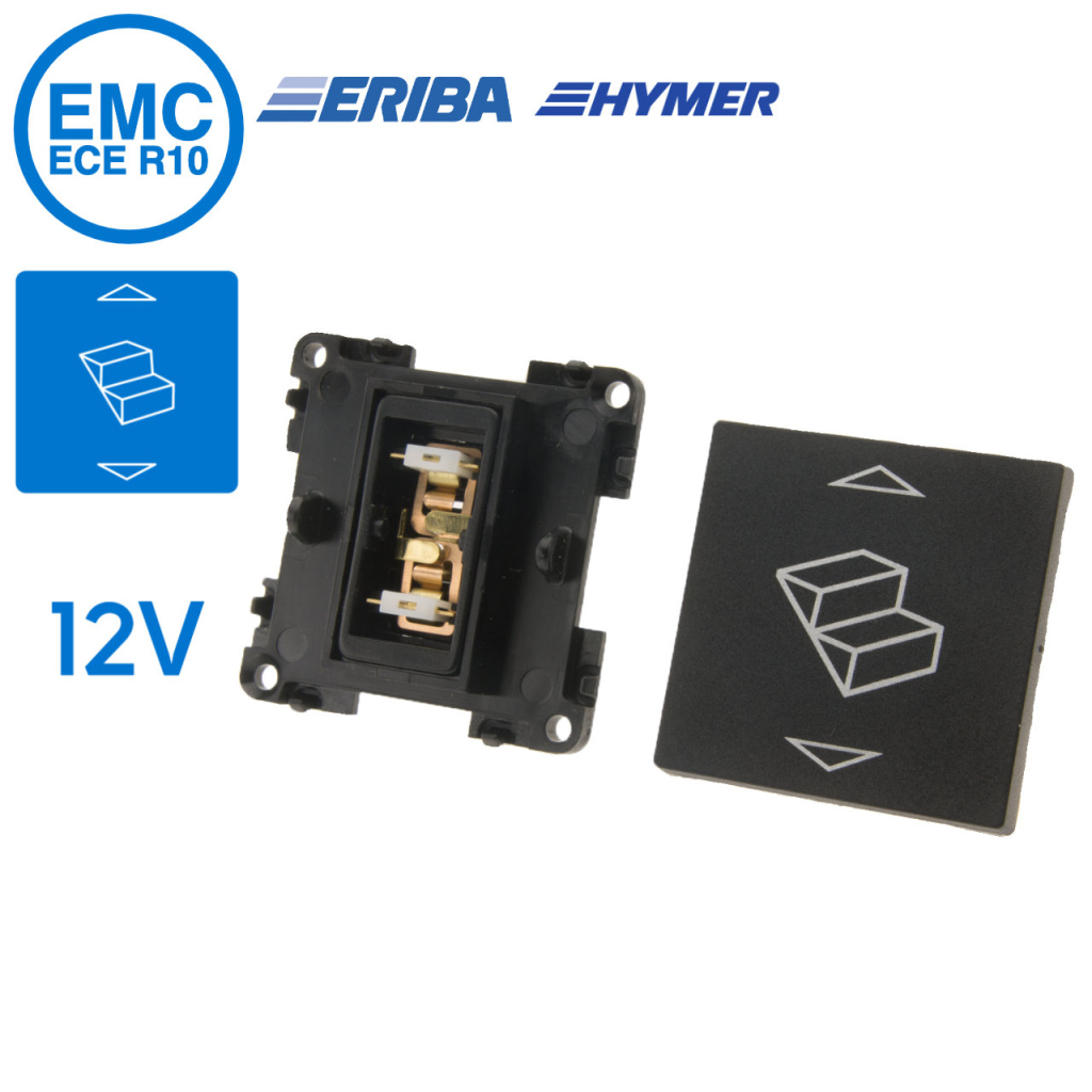BBAtechniek - Trapschakelaar zwart 12V S20.000 (1x)