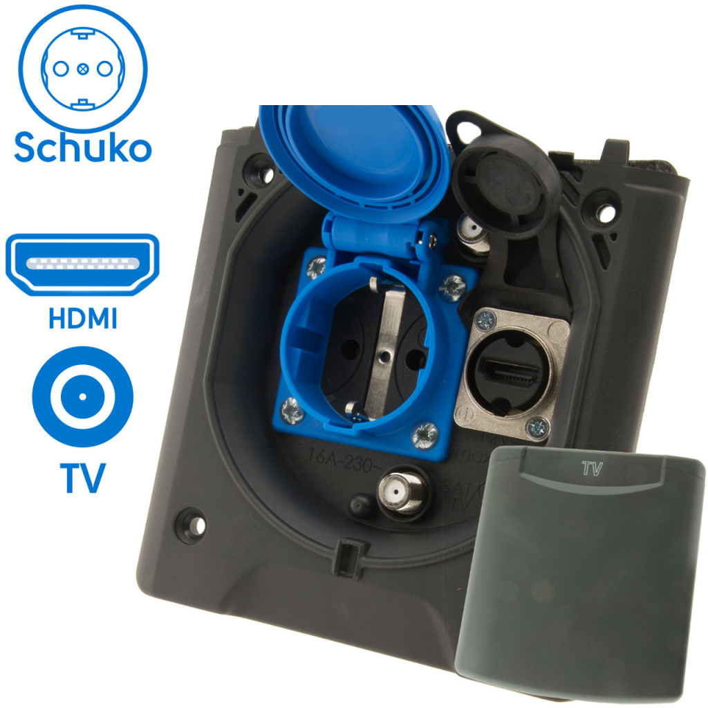 BBAtechniek - Voortent aansluiting CEE 230V  / TV / HDMI (1x)