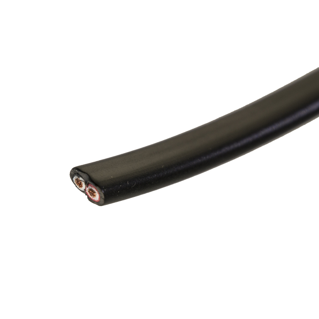 BBAtechniek - Kabel 2-aderig 2x1.0mm2 zwart- zwart/rood (50m)