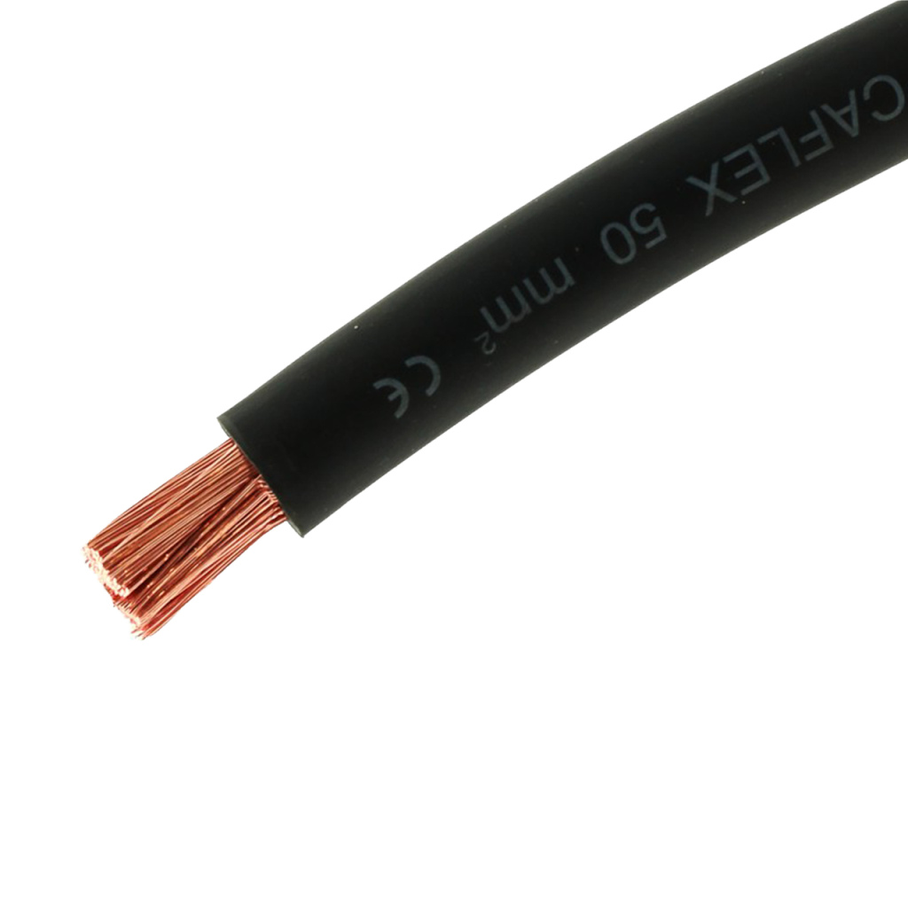 BBAtechniek - 50mm2 accu kabel soft PVC zwart (10m)