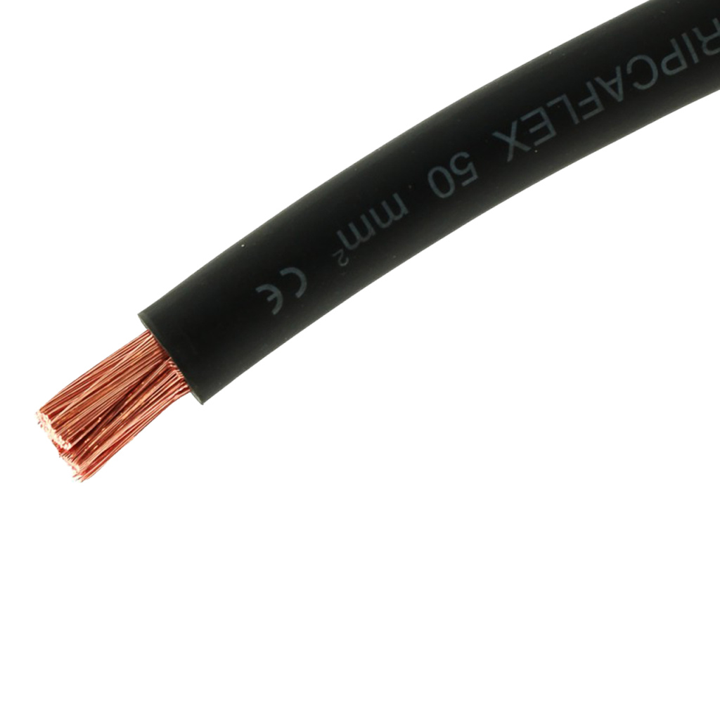 BBAtechniek - 50mm2 accu kabel flexibel zwart (50m)