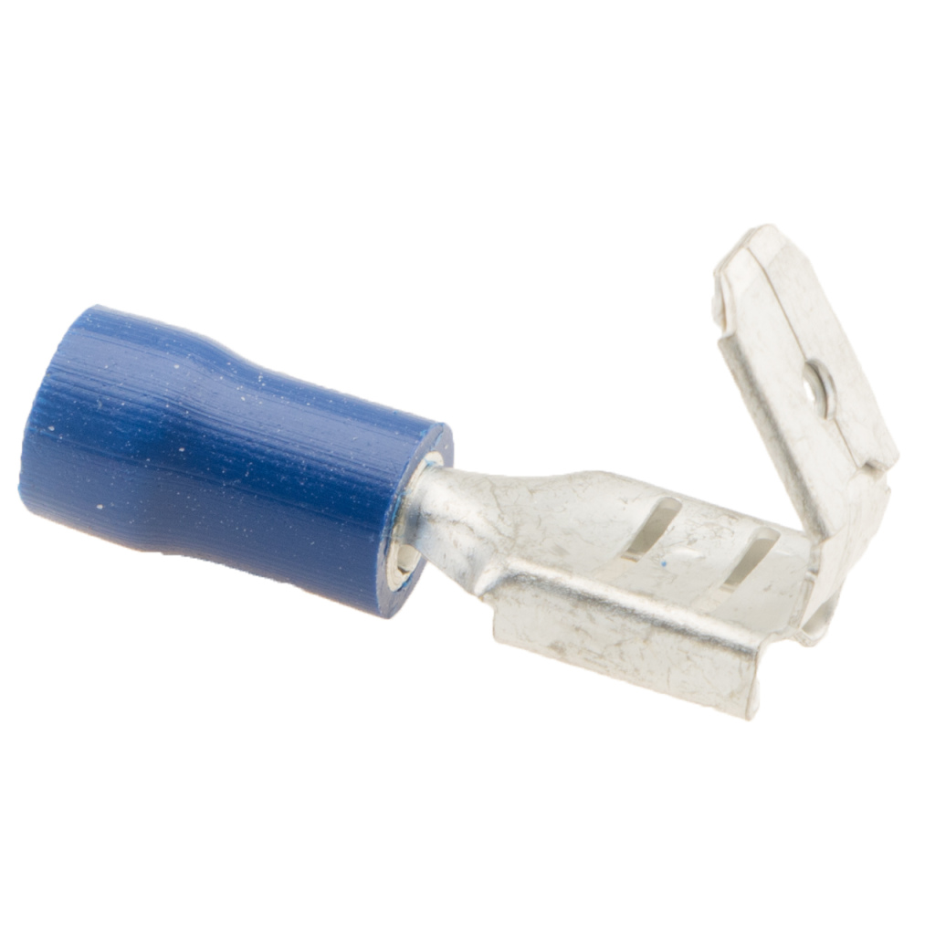 BBAtechniek - Vlakstekerhuls 6.3x0.8mm* blauw (100x)